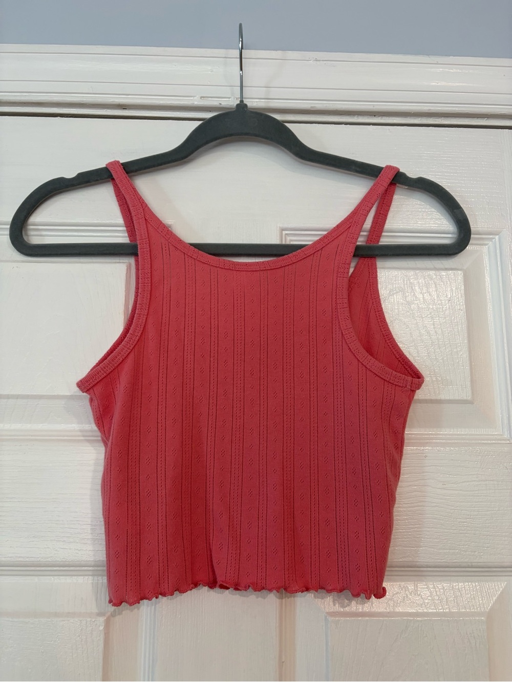 Colsie Ribbed Coral-Pink Tank Top - Picture 2 of 4